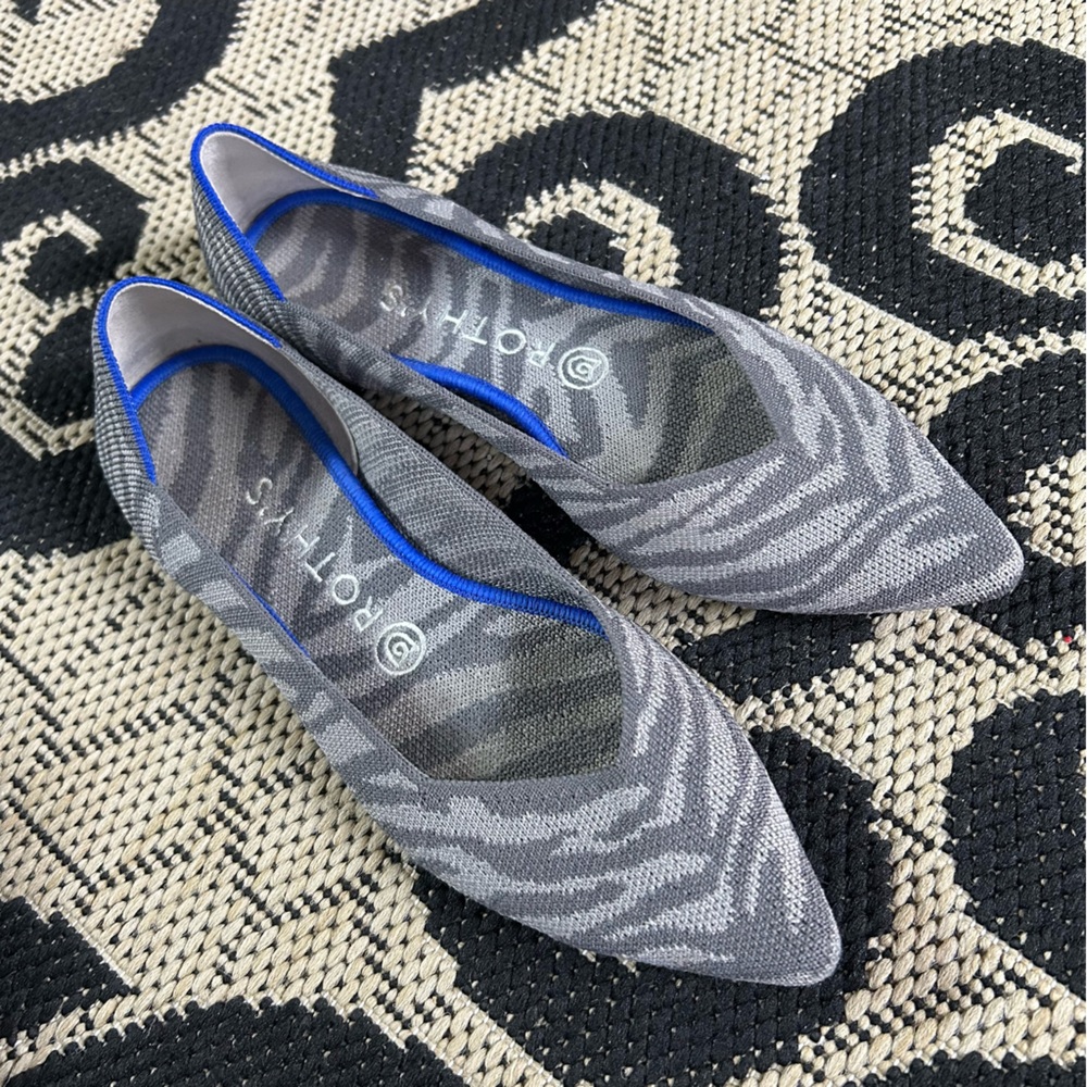 Gray Zebra Rothys 8.5
